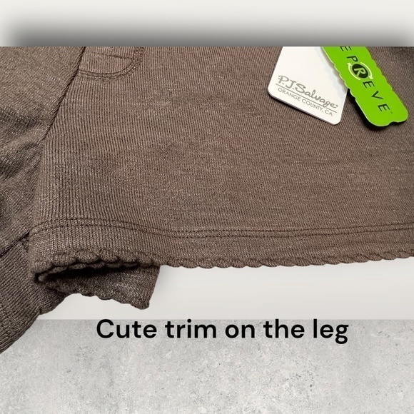 NWT ~ PJ SALVAGE COZY LOUNG SLEEP SHORTS ~ brown, size med & lg - Picture 4 of 8